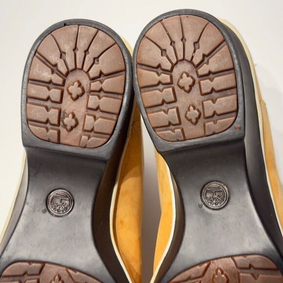 Timberland Wheat Nubuck Leather Wedge Heel Ankle Boot Square Toe Women Size 7.5M - Picture 13 of 14